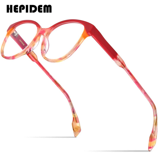 HEPIDEM Multicolor Acetate Glasses Men Retro Square Eyeglasses Women Frame Spectacles Eyewear 9225