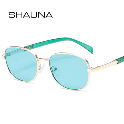 SHAUNA Retro Quadratischer Metallrahmen Damen Sonnenbrille Mode Klare Ozeangläser Sonnenbrillen UV400 Männer Punk Sonnenbrille