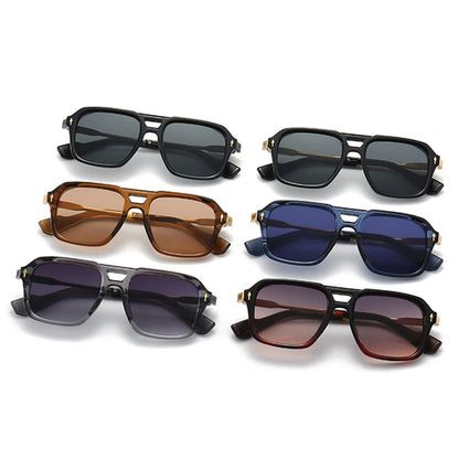 SHAUNA Retro Double Bridges Square Women Gradient Sunglasses Fashion Men Shades UV400