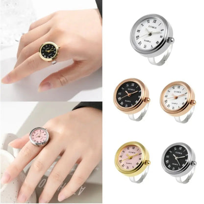 Mini Couple Watch Ring Retro Round Gift Finger Clock Ring Couple Watches Finger Ring Watch Men