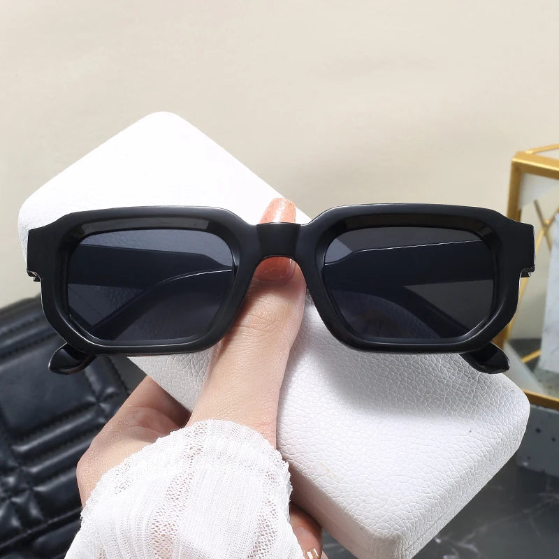 Classic Retro Women Sunglasses Square Frame Glasses Simple Fashion Style Street Photography Eyeglasses UV400 Female