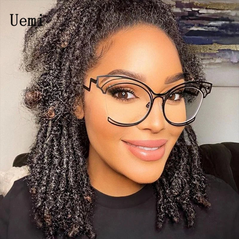 Retro Fashion Cat Eye Anti Blue Light Glasses For Women Men Vintage Gold Frame Reading Computer Lens Ordinary Optics Eyeglasses