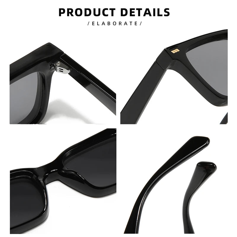 2024 Sunglasses Men Acetate Rimless Square Sunglasses Woman Man Brand Designer Vintage Sun Glasses Female Male Fashion Shades