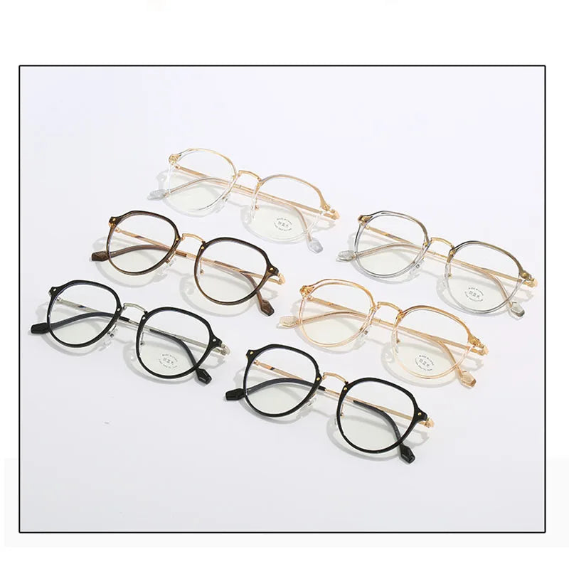 SHAUNA Anti-Blue Light Retro Round Glasses Frame Ultralight Fashion Optical Frames Computer Glasses