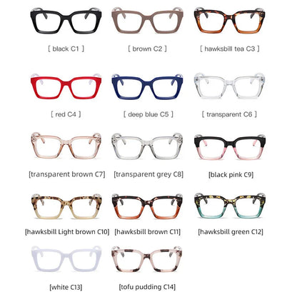 SHAUNA Anti-Blue Light Retro Rivets Square Women Glasses Frames Fashion Optical Eyeglasses Frame