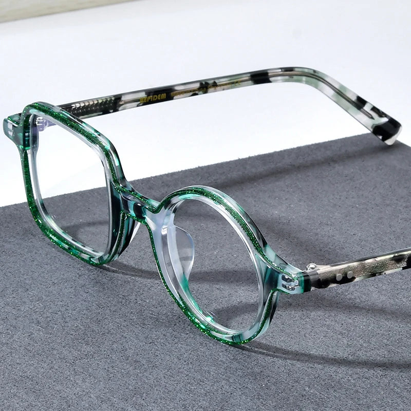 HEPIDEM Powder Acetate Glasses Men Square Round Eyeglasses Women Spectacles Eyewear 9313