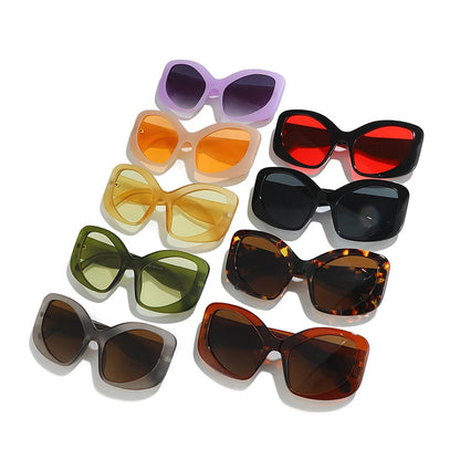 SHAUNA Fashion Oversized Cat Eye Women Sunglasses Shades UV400 Retro Men Matte Candy Color Sun Glasses