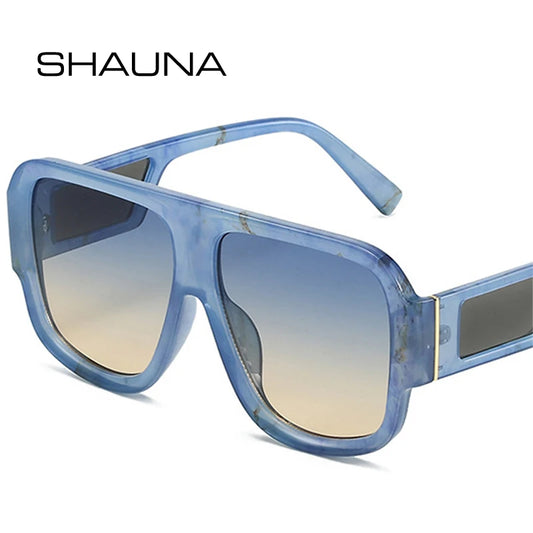 SHAUNA Vintage Quadratische Sonnenbrille Damen Mode Farbverlauf UV400 Männer Bunte Leoparden Sonnenbrille