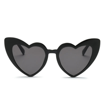 4pcs Heart Shaped Sunglasses Women Cat Eye Female Sun Glasses Brand Retro Love Black White Eyewear Men Shade UV400