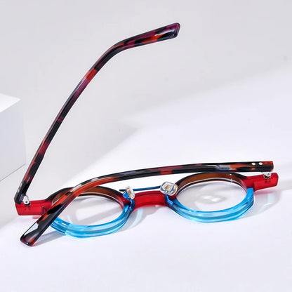 HEPIDEM Multicolor Acetate Eyeglasses Frame Men 2024 New Polygon Round Glasses Spectacles Eyewear H9244