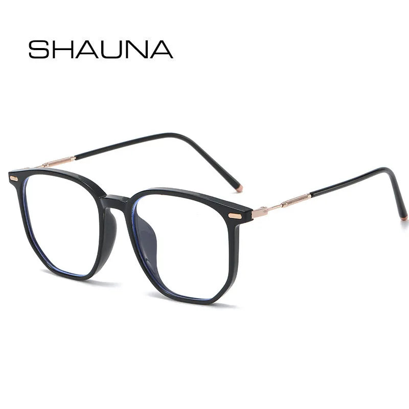 SHAUNA Anti-Blue Light Rivets Square Glasses Frame Retro Optical Frames Computer Glasses