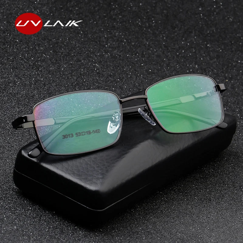 Monture de lunettes en alliage de titane pour hommes UVLAIK 2022 Monture de lunettes en métal plaqué or épais Lunettes de prescription carrées pour hommes