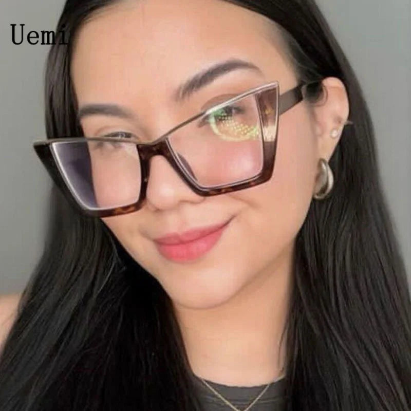 New Fashion Anti Blue Light Cat Eye Glasses For Women Vintage Female Frame Clear Lens Reading Computer Ordinary Optical Eyewear