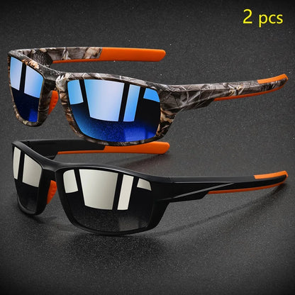 2 stück Mode Vintage Polarisierte Sport Sonnenbrille Männer Frauen Angeln Laufen Radfahren Bergsteigen Sonnenbrille UV400 Brillen