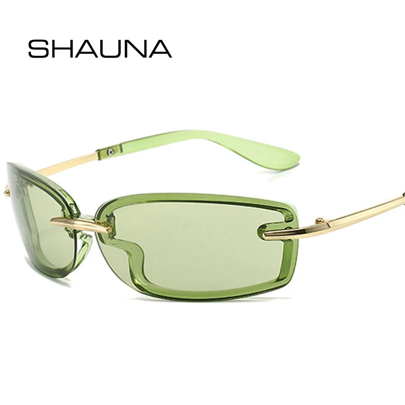 SHAUNA New Y2K Women Candy Color Sunglasses Shades UV400 Trending Outdoor Sports Mirror Goggles Retro Men Sun Glasses