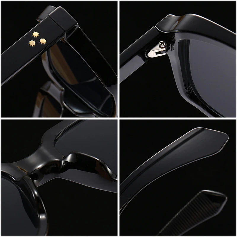 SHAUNA Fashion Sunglasses Women Square Gradient Shades UV400 Retro Rivets Men Sun Glasses