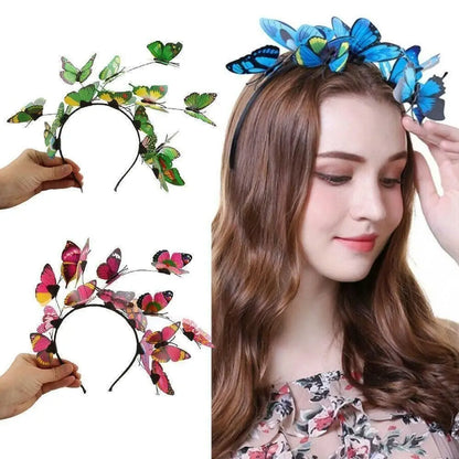 PE Super Fairy Wreath Headband Wreath Prop Hair Accessory Butterfly Jewelry Headbands Flower Garland Hair Bands Wedding