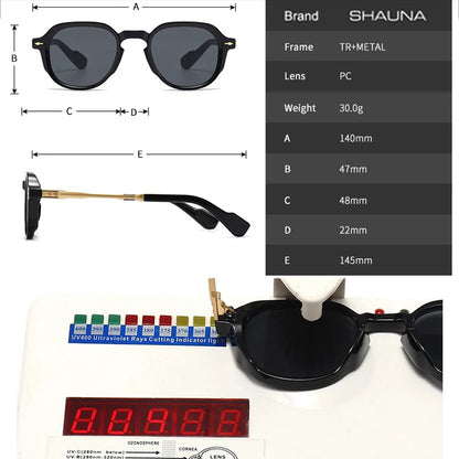 SHAUNA Retro Oval Sunglasses Women Rivets Gradient Shades UV400