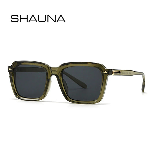 SHAUNA Ins Popular Fashion Square Gradient Sunglasses Women Shades UV400 Vintage Rivets Decoration Men Sun Glasses