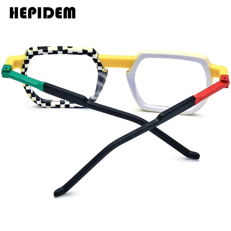 HEPIDEM Acetate Glasses Men 2024 New Women Fashion Square Eyeglasses Frame Spectacles Eyewear H9373