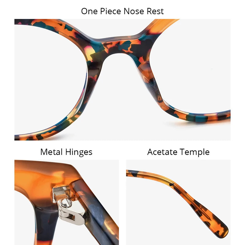 HEPIDEM Multicolor Acetate Glasses Men Retro Square Eyeglasses Women Spectacles Eyewear H9326