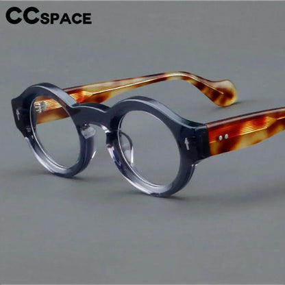 57359 Montures de lunettes en acétate épais vintage Tendance Rivet Lunettes optiques Hommes Femmes Lunettes de vue rondes