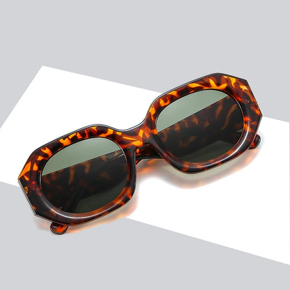 Quadratische Retro-Sonnenbrille für Damen, Vintage, kleiner Polygonrahmen, modische Luxus-Designer-Sonnenbrille, UV400-Schutz, trendige Sonnenbrillen