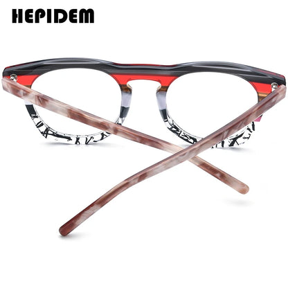 HEPIDEM Acetate Eyeglasses Men 2024 New Retro Square Women Glasses Spectacles Eyewear H9342