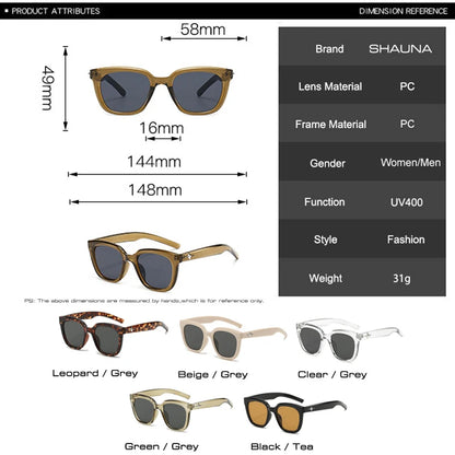 SHAUNA Ins Popular Fashion Square Women Luxury Sunglasses Shades UV400 Brand Designer Retro Men Gradient Sun Glasses