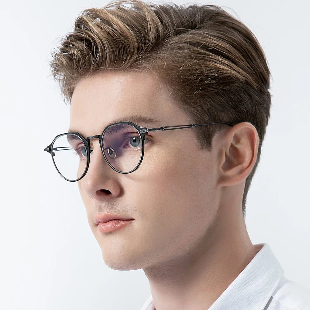 FONEX Titanium Glasses Men Simple Design Retro Square Eyeglasses 2023 New Women Eyewear E-061