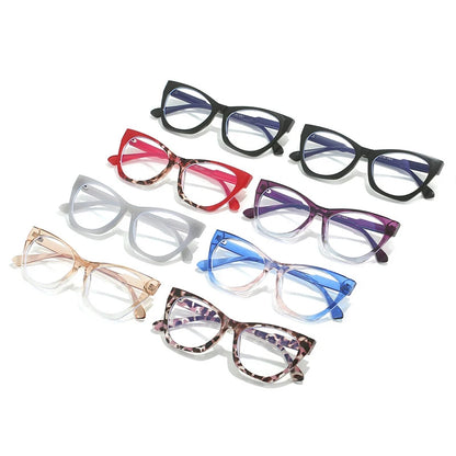 SHAUNA Retro Cat Eye Clear Anti-Blue Light Optical Eyewear Women Contrast Color Glasses Frame