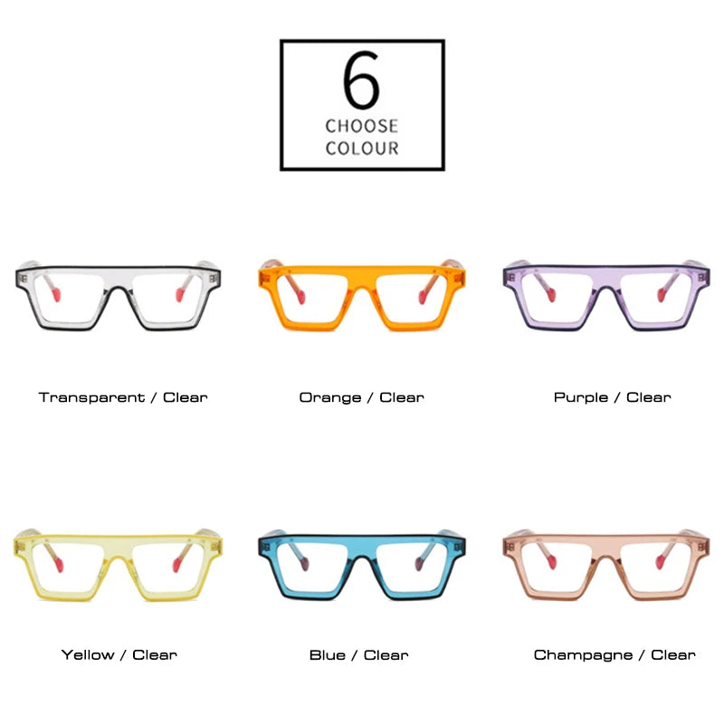 SHAUNA Retro TR90 Square Women Candy Color Glasses Frames Men Optical Clear Anti-Blue Light Eyewear Frame