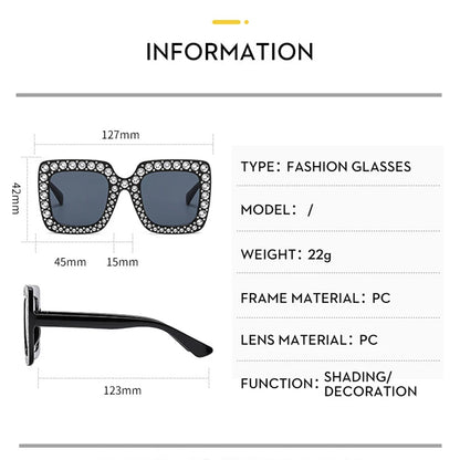 Kids Diamond Oversized Sunglasses Big Square Frame Sunglasses UV400 Crystal Eyewear Retro Rhinestone Frames Eyeglasses Children