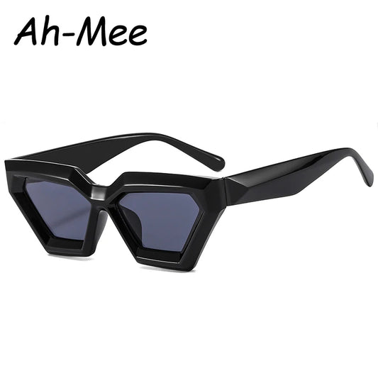 Fashion Retro Polygon Cat Eye Black Sunglasses Women Brand Designer Punk Shades UV400 Men Cateye Sun Glasses Eyeglasses