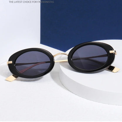 2024 New Retro Oval Women Sunglasses Fashion Vintage Classic Metal Frame Sun Glasses Ins Trending Shdes UV400 Men Eyeglasses