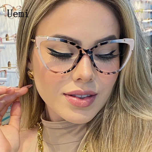 Lunettes de lecture tendance TR90 anti-lumière bleue pour femmes, nouvelle mode rétro 2023, monture œil de chat, verres transparents de haute qualité