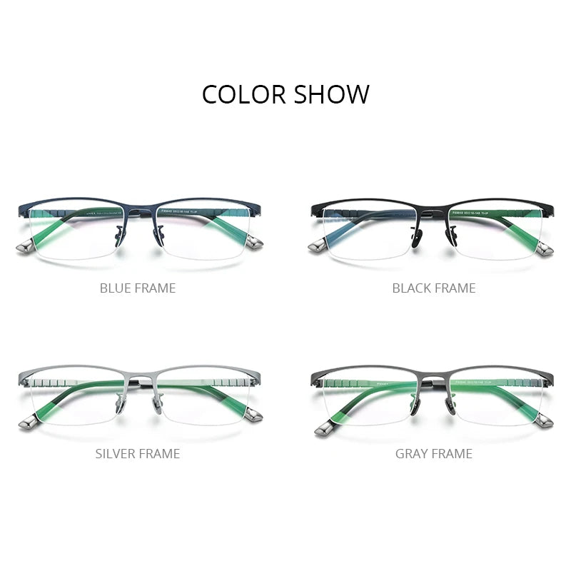 FONEX Pure Titanium Eyeglasses Frame Men Square Eyewear 2020 New Male Half Eyeglasses 85640