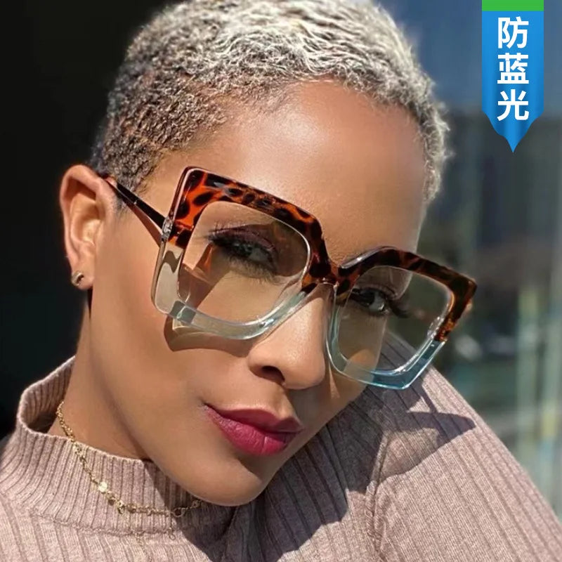 Fashion Women Square Blue Light Glasses Oprawki Okularowe Damskie Glass Frame Retro Clear Reading Computer Eyeglasses Unisex