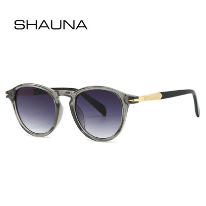 SHAUNA Fashion Round Women Gradient Sunglasses Shades UV400 Vintage Men Punk Sun Glasses