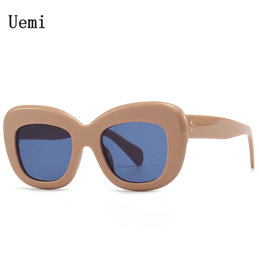 Neue Mode Retro Übergroße Sonnenbrille Für Frauen Männer Cat Eye Luxus Marke Designer Nieten Weibliche Trend Shades UV400 Brillen