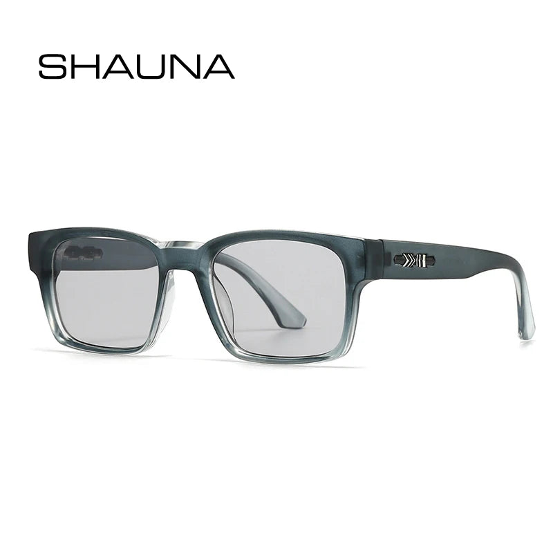 SHAUNA Lunettes de soleil carrées tendance pour femmes, nuances dégradées, UV400, rivets rétro, lunettes de soleil vert foncé pour hommes