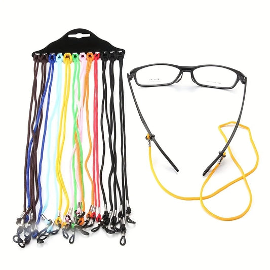 Lot de 12 chaînes de lunettes en nylon multicolores antidérapantes pour lunettes de soleil, accessoires pour lunettes de soleil pour femmes et hommes