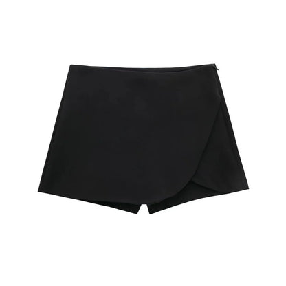 ONKOGENE 2024 Asymmetrische Skort Für Frauen Rosa Schwarz Mini Rock Shorts Frau Mode Hohe Taille Kurze Röcke Sommer Casual Shorts