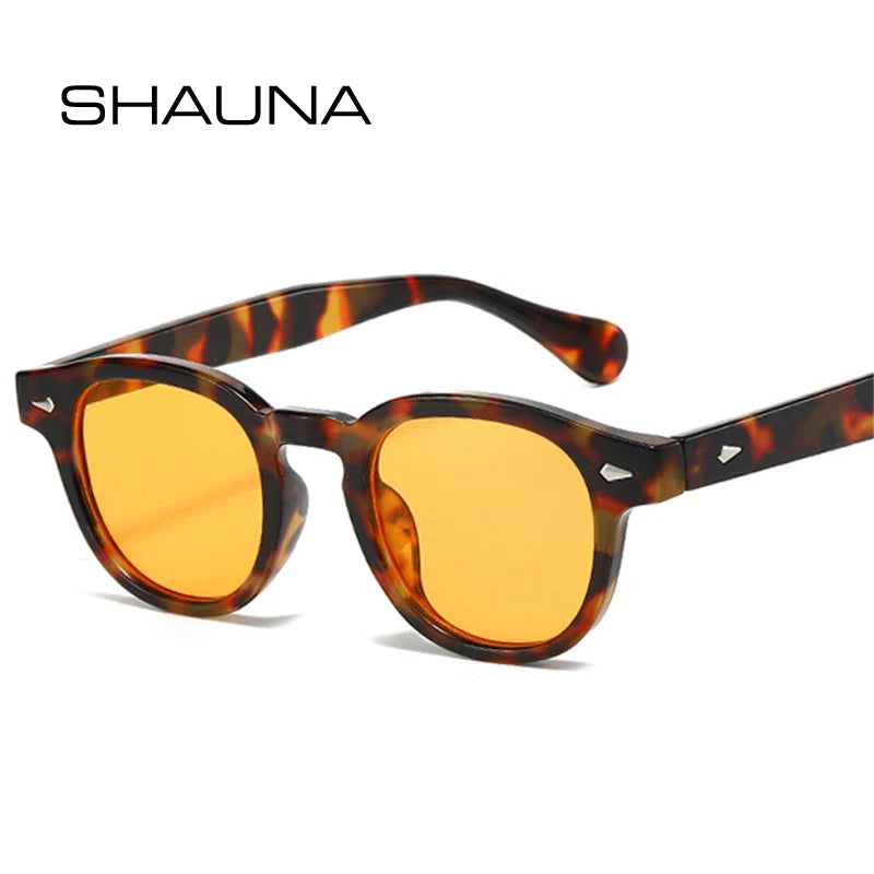 SHAUNA Fashion Candy Color Oval Women Sunglasses Retro Rivets Gradient Shades UV400