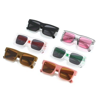 SHAUNA Ins Popular Fashion Sunglasses Women Square Red Green Shades UV400 Men Trending Sun Glasses