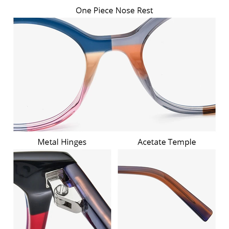 HEPIDEM Multicolor Acetate Glasses Women Retro Square Eyeglasses Men Spectacles Eyewear H9298