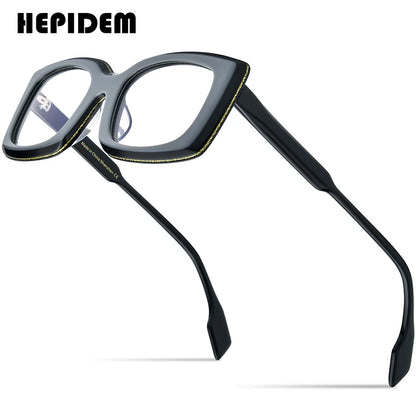 HEPIDEM Powder Acetate Glasses Men Matte Vintage Retro Square Eyeglasses 2022 Women Spectacles Eyewear 9316