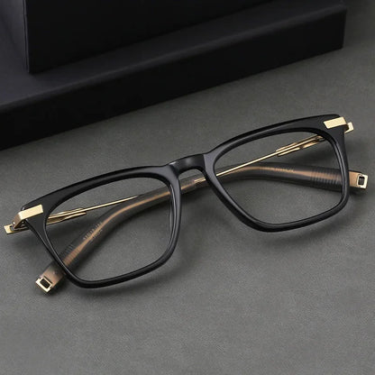 Japanese Handmade Titanium Eyeglass Frame Men's Dlx 403 Vintage Square Large Face Style Myopia Glasses Frame Women's