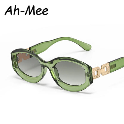 New Oval Vintage Sunglasses Women Brand Designer Retro Sun Glasses Female Lady Shades Eyeglass Green Goggles Eyewear UV400