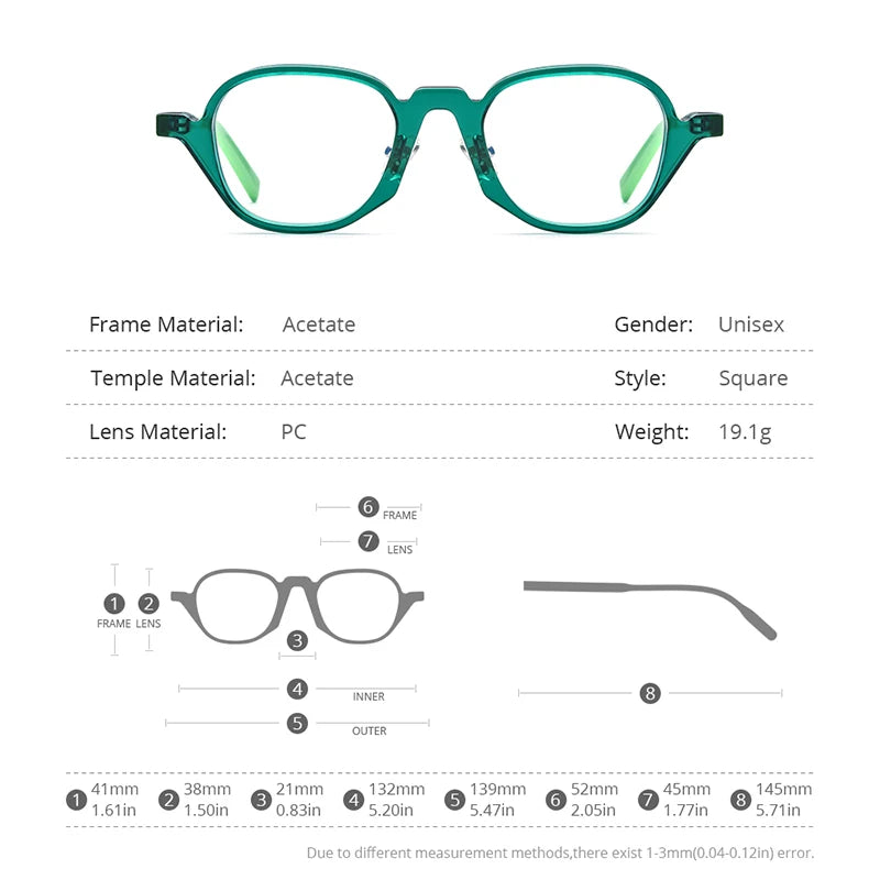 Lunettes de vue en acétate HEPIDEM pour hommes et femmes, monture de lunettes carrées vintage, nouvelle collection 2022, lunettes optiques 9201